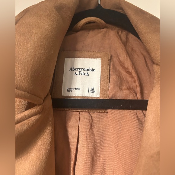 Like New Abercrombie Vegan Suede Moto Bomber Jacket, Brown - Picture 3 of 8